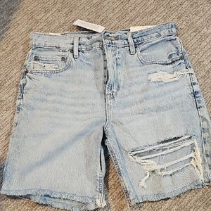 American Eagle Outfitters Light Blue Ripped Jean Shorts